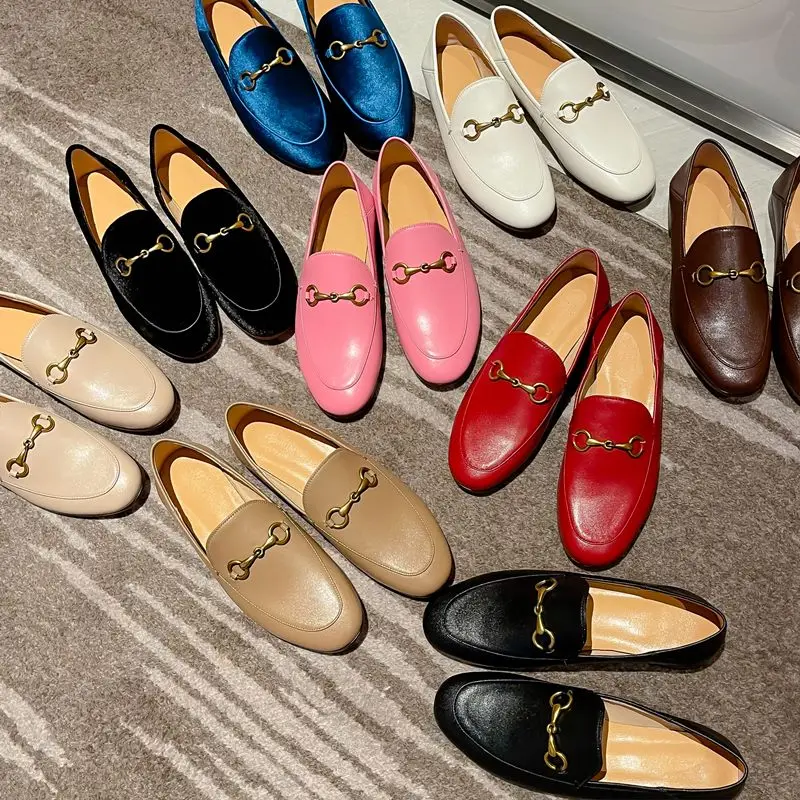 Plus Size 34-44 New Genuine Leather Shoes Women Loafers Spring Summer Flat Shoes Fashion Brand Flats Office Party Daily Shoes