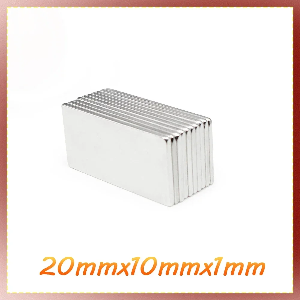 10/20/50/100/150/200/300PCS 20x10x1 Rectangular Strong Rare Earth Neodymium Magnet N35 Block Permanent Magnets 20x10x1mm 20*10*1