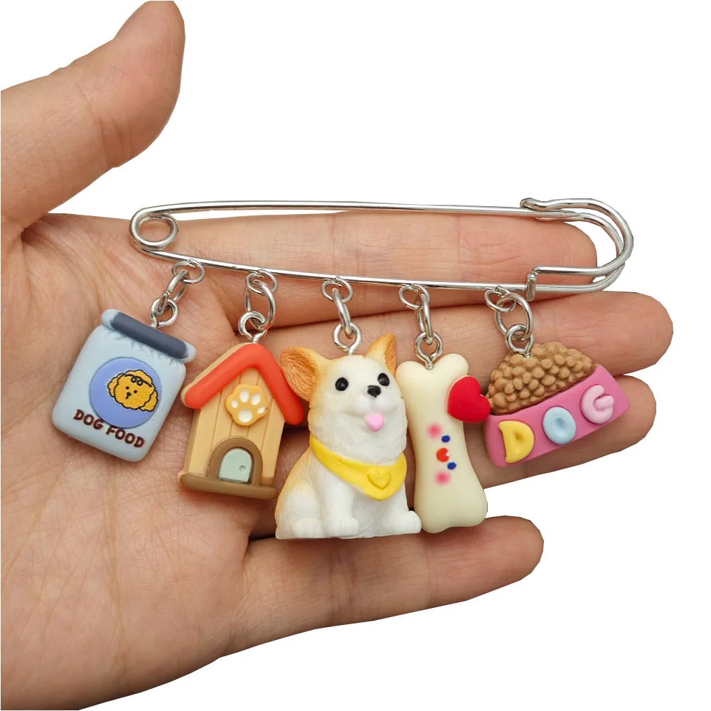 3D резиновая брошь в виде вельского корги, собаки, животного, булавки, офисный бюстгальтер, повседневный коллаж, художественные аксессуары