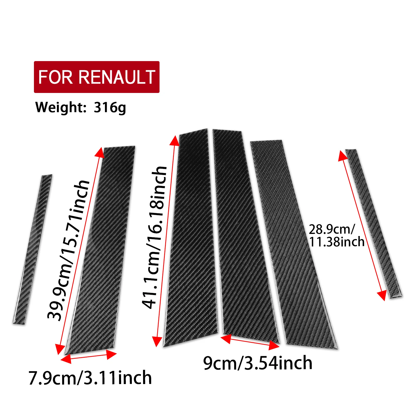 Für Renault Fluence Megane 3 RS 2009-2017 Echtcarbon-Aufkleber für Türfenster B-Säulenverkleidung Autozubehör Innendekoration.