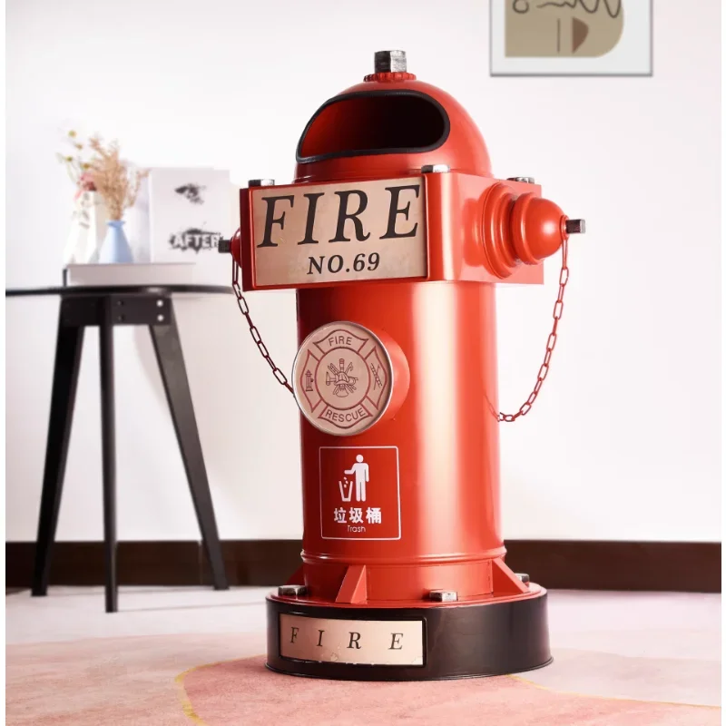 Industrial style net red iron art creative fire hydrant modeling ornaments large capacity household commercial practical decor