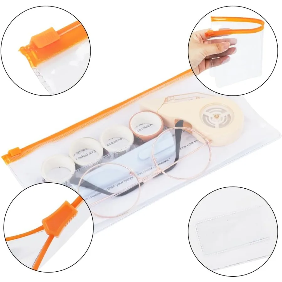 Buste riutilizzabili buste in plastica con cerniera poli da 24 pezzi 9 x 4,7 Ihes formato A6 10 Colo per forniture per ufficio