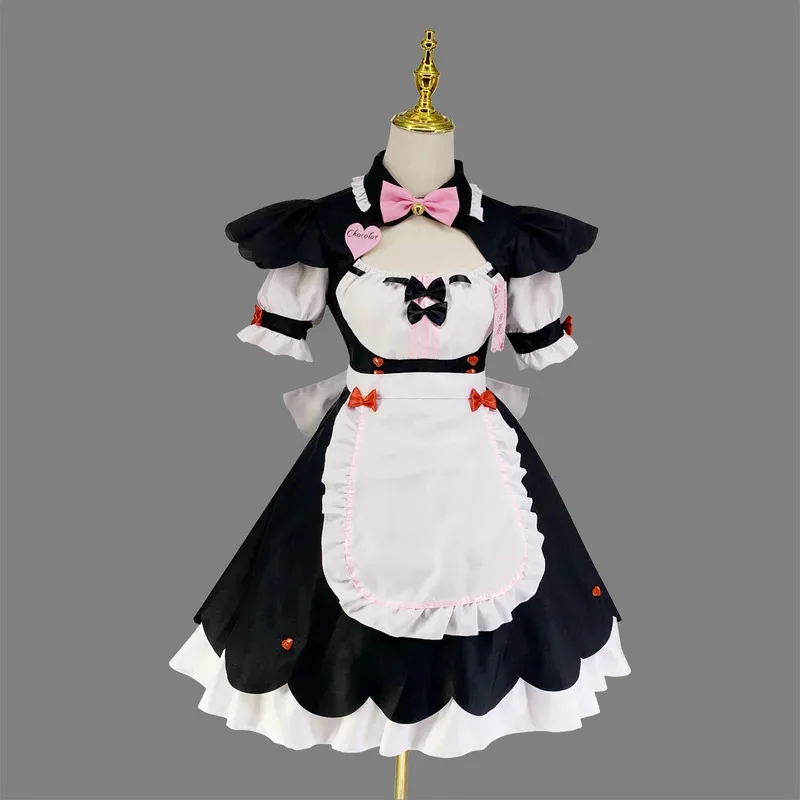 

sisi 2233Anime Cosplay Costumes Chocola Vanilla Maid Dress Cat Girl Nekopara Sexy Cute Dresses Women Unifo