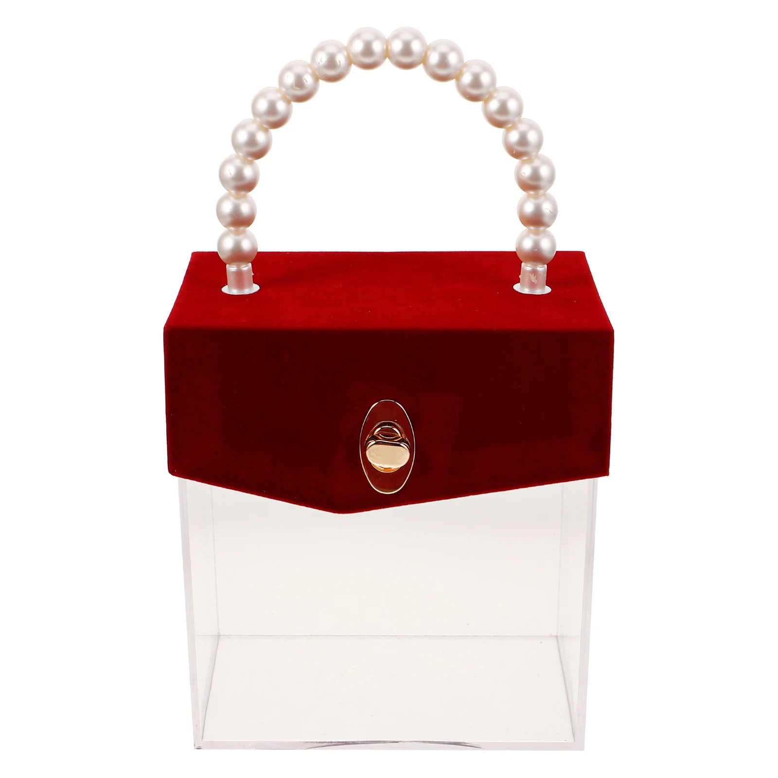 

Acrylic Storage Box Transparent Tote Bag Gift Packaging Boxes with Handles Candy Versatile Lids Sophisticated Handbag