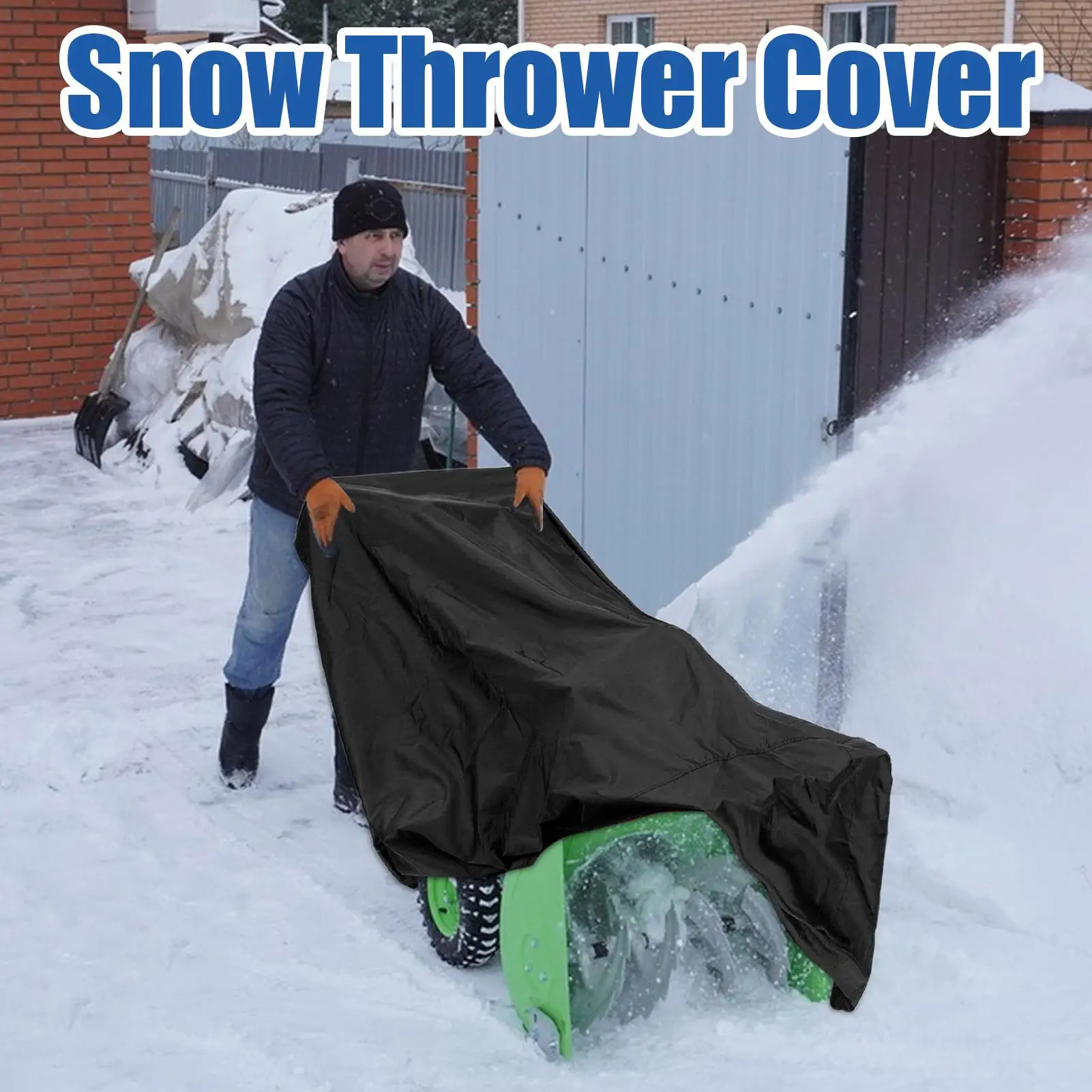 Heavy-Duty Mower Protector Dustproof Snow Blower Cover Snow Thrower Cover For Patio Driveway Garden Roof Garage Sidewalk Deck