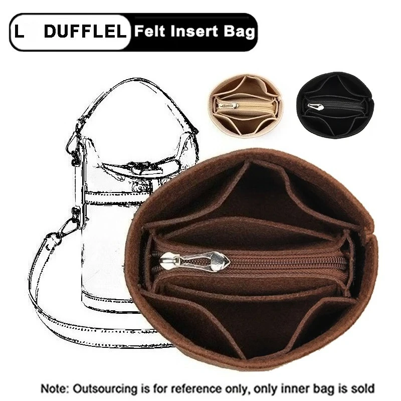 EverToner Women Felt Insert Bag for L DUFFLEL Bag Makeup, Handbag Inner Portable Cosmetic bag Inside Bags