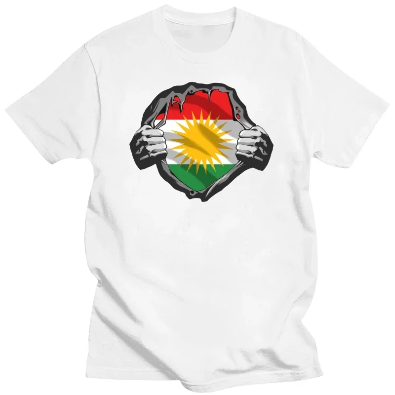 Summer Graphic Cotton Streetwear Short Sleeve Birthday Gifts T-shirt Mens Clothing Funny Kurdistan Kurdish Kurds Flag T Shirts