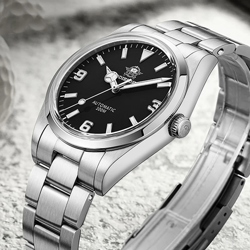 ADDIESDIVE AD2112 relojes mecánicos automáticos reloj de lujo para hombre con cristal de zafiro 10Bar resistente al agua BGW9 superluminoso