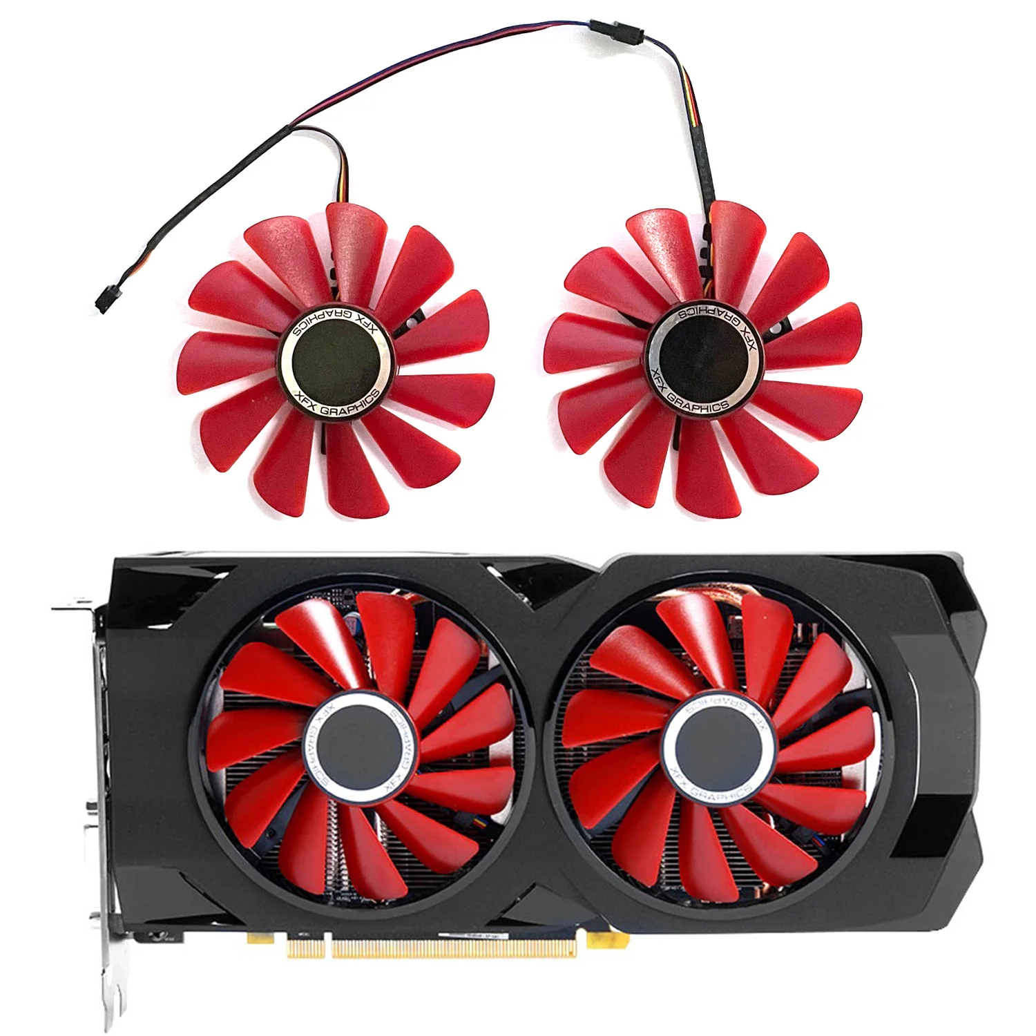 新しい85ミリメートル4pin FD10U12S9-C xfx RX-570-RS RX580-RS gpuクーラーxfx RX570 rs交換としてRX580 rsグラフィックスカード冷却ファン