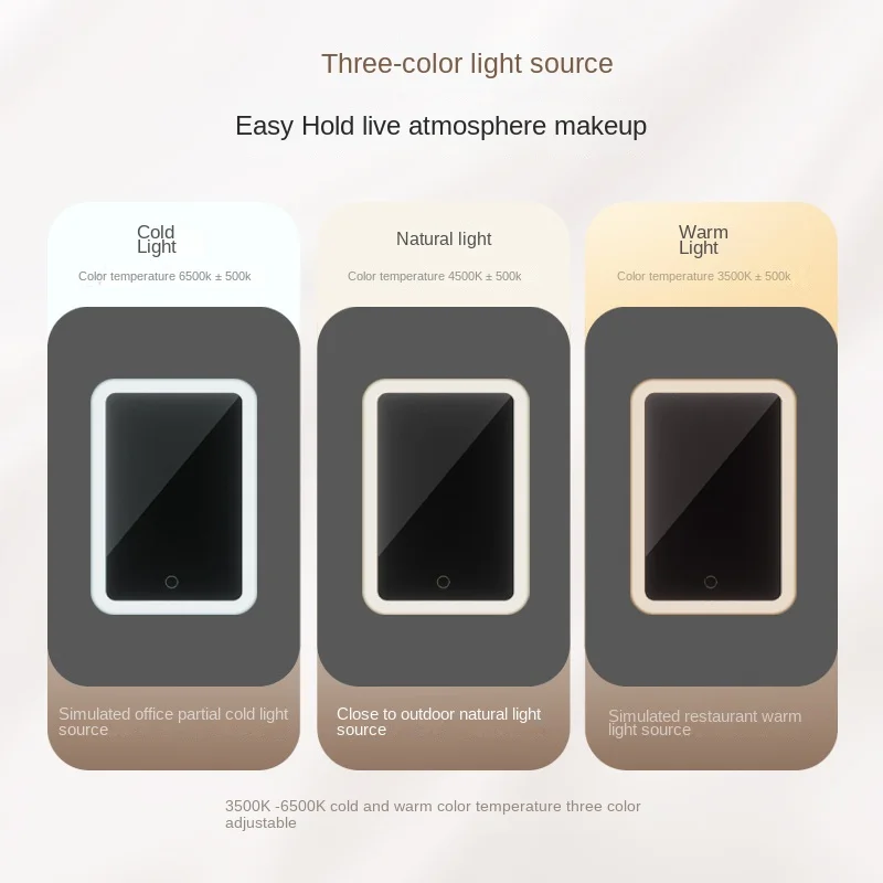 Large HD Folding LED Makeup Mirror with Rechargeable Light Waterproof Leather Case Portable for Travel Bathroom Dorm Vanity Gift