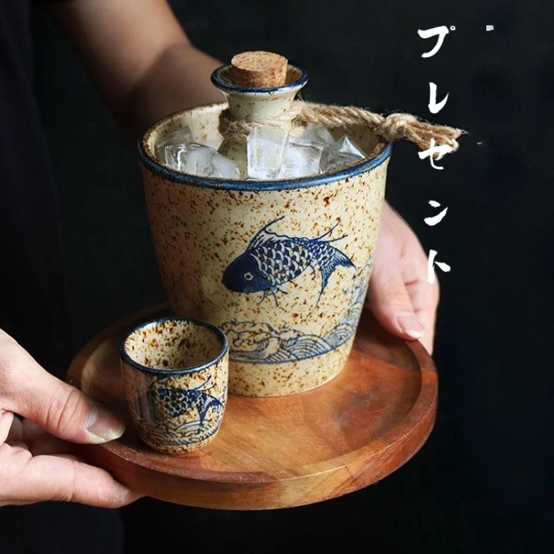 

Японский керамический набор для саке: кувшин-диспенсер и стаканы для домашнего использования, для коктейлей