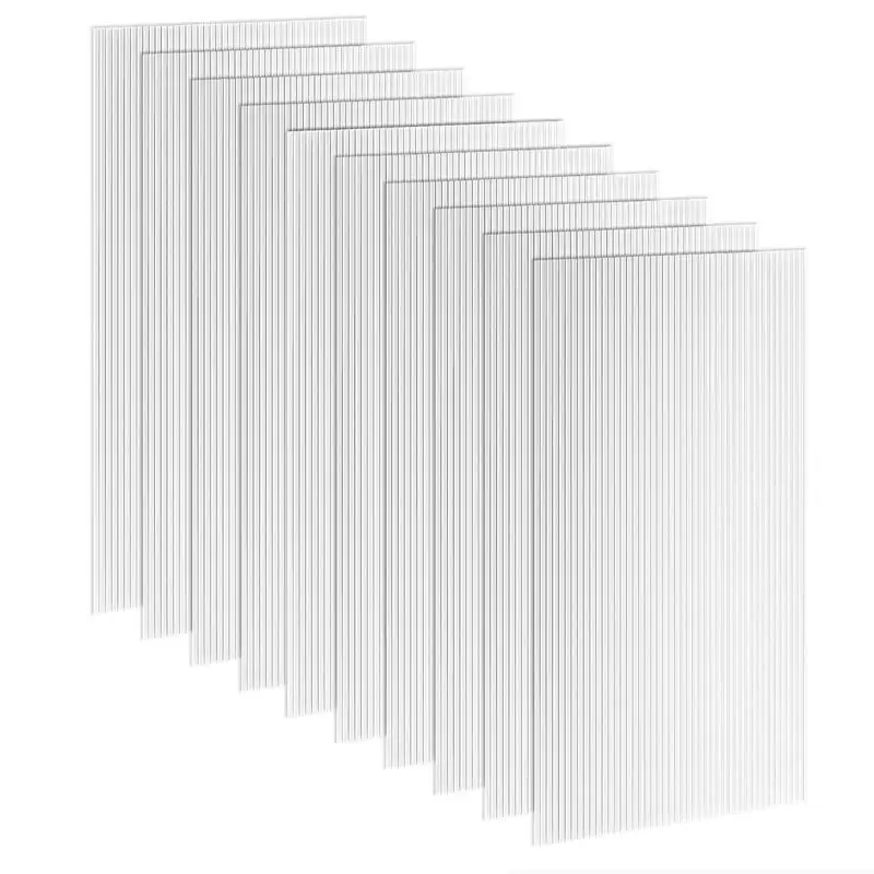 Set aus 10 Alveolaren Polycarbonatplatten, 120x60 cm, UV-beständig, zuschneidbar, für Gewächshäuser, Überdachungen, Vordächer
