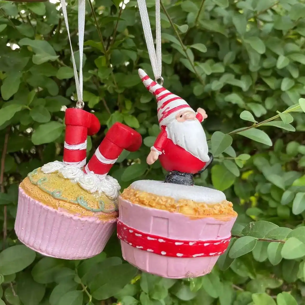 

New Decorative Pendant Christmas Šakotis Pendant Santa Claus Cake Resin Handicraft Pendant