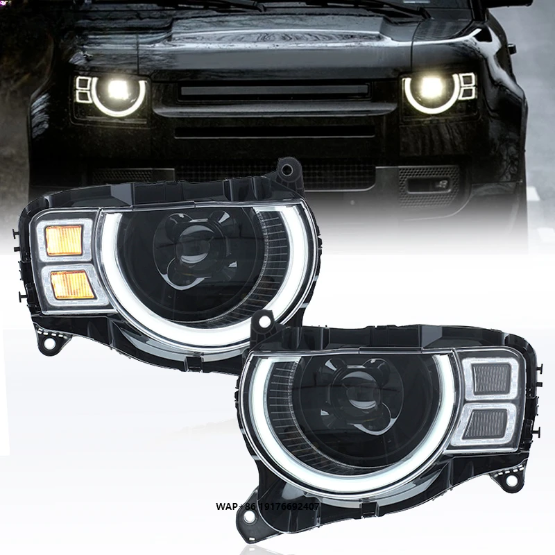 

For New High Lumen 6000K LED Headlights for Upgrading and Replacing for Defender 90/110 2021-2025 with Universal Fitment