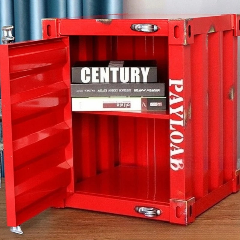 تصميم منضدة محمولة فاخرة على الطراز الصناعي خزانة حاوية فنية حديدية جمالية لغرفة المعيشة حلي إبداعية