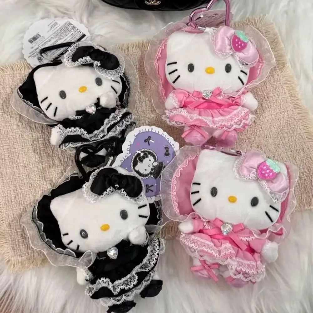 

Kawaii Sanrio Maid Loli Hello Kitty Cat плюшевая кукла любовь кнопка подвеска украшение брелок для девочек креативные игрушки подарок на день рождения