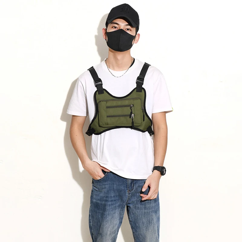 Chest Backpack Man Bag City Jogging Gym Running Tactical Jacket Vest Gym Wallets Sports Phone Pouch Outdoor Camouflage Bag