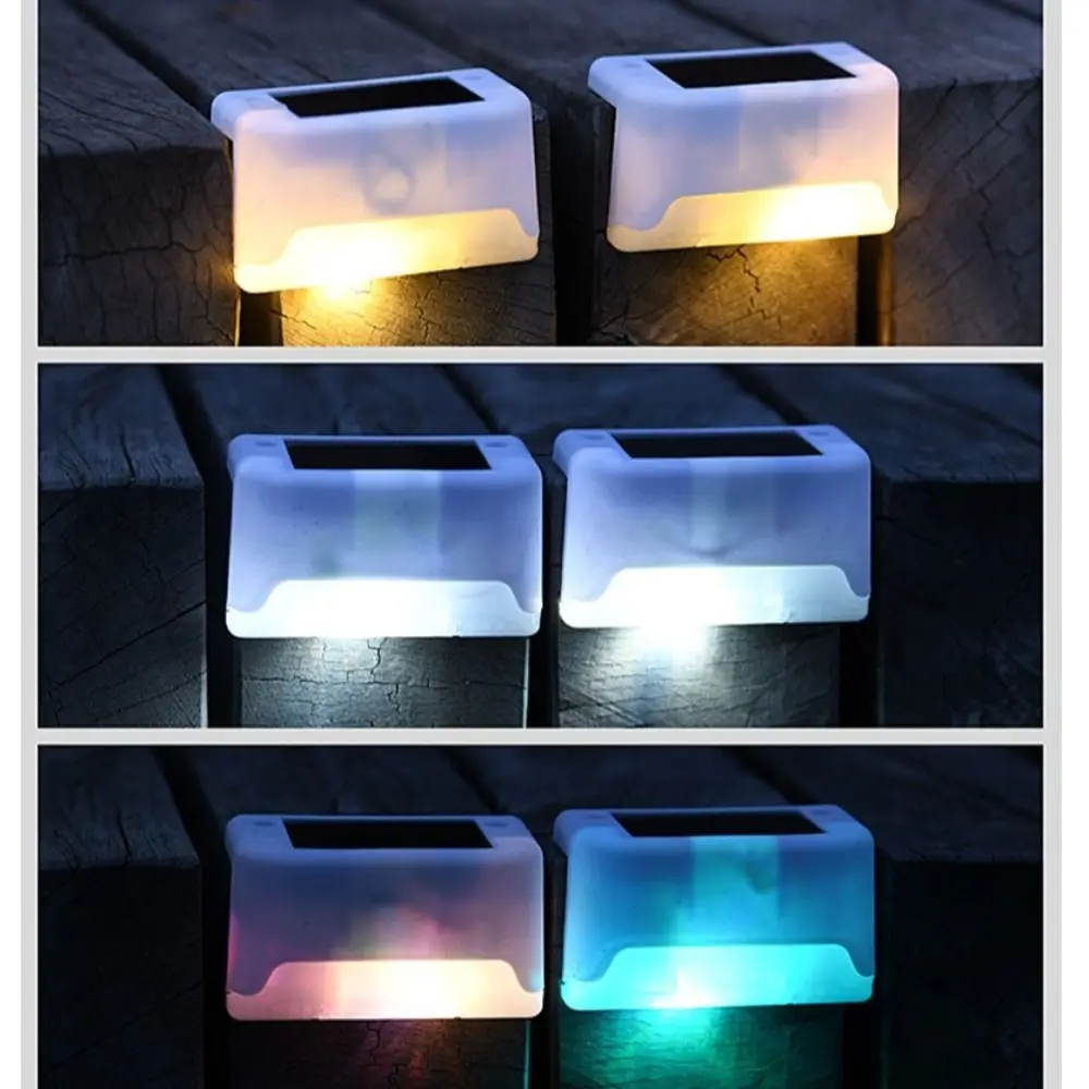 Multifunctional Waterproof LED Solar Step Lamp Solar Powered Garden Fence Lamp Outdoor Yard Street Deck Lamp