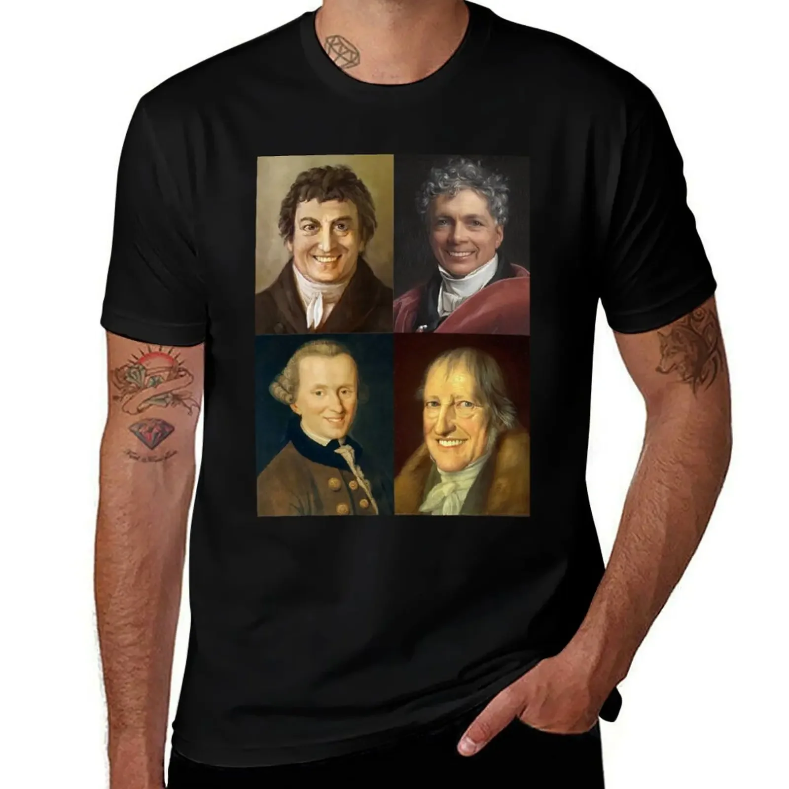 Happy German idealism - Hegel, Kant, Fichte, Schelling T-Shirt summer clothes for a boy mens clothes