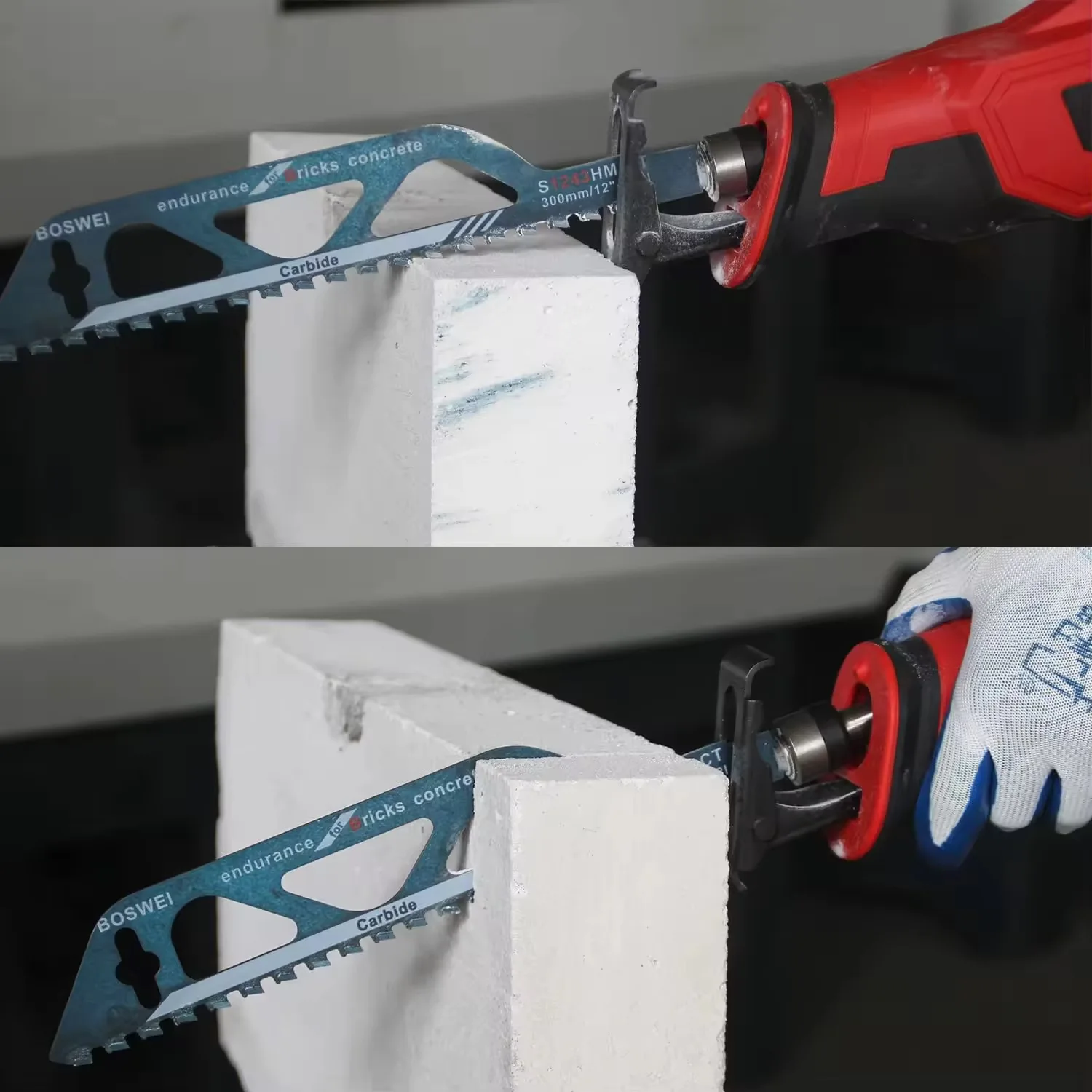 شفرة المنشار الترددية للبناء مقاس 12 بوصة - شفرة من السبائك الصلبة لقطع الطوب والخشب والمعادن وأنبوب PVC