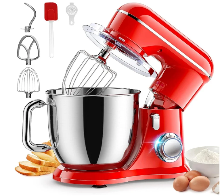 

14.8Qt home stand mixer, tilt-head cake mixer, dough hook, whisk, wire whisk and splash protection attachment