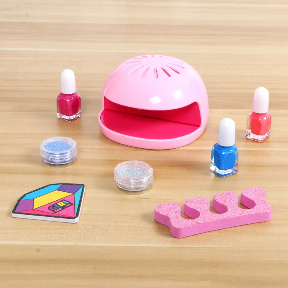 ชุดเครื่องอบเล็บสำหรับเด็ก 1 ชุด ชุดตกแต่งเล็บแสนสนุกพร้อมพัดลมไฟฟ้าสำหรับเล็บปกติสำหรับเด็ก