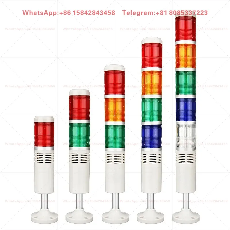 24V Tri-Color LED Signal Light Steady & Flashing Sound-Light Indicator For Equipment-3PCS