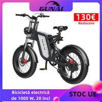 1000W Electric Ebikes, EU STOCK GUNAI 20 Inch Off-Road Fat Tire, 7 speed 48V 25Ah Battery Mountain Electric Bicycle Motorcycle