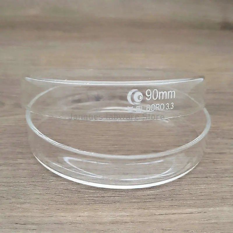 Laboratorio da 35mm a 200mm piastre Petri in vetro borosilicato piatto per coltura cellulare vaso sperimentale per coltura microbica