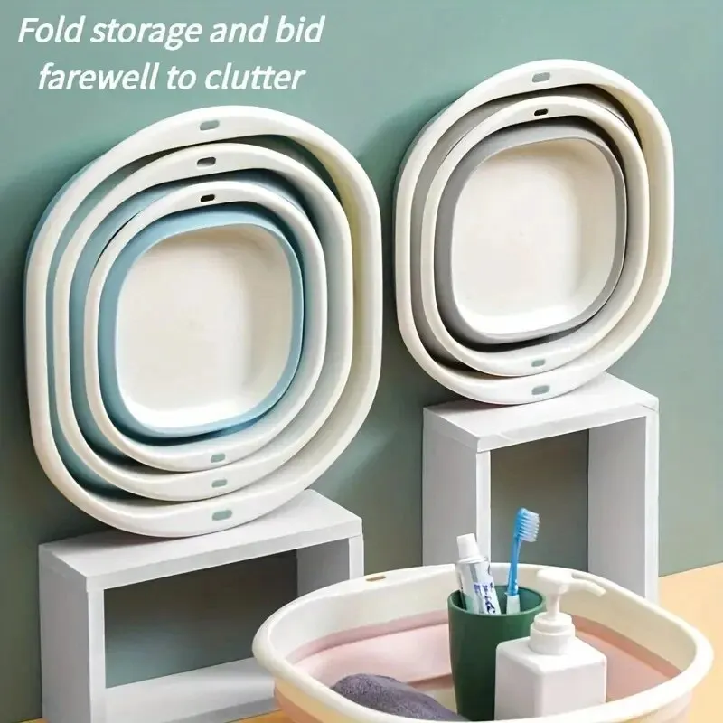 Portable Foldable Foot Bath Tub with Thick Plastic Bucket Can Be Used for Soaking Feet  Multi Functional Foldable Laundry Basin