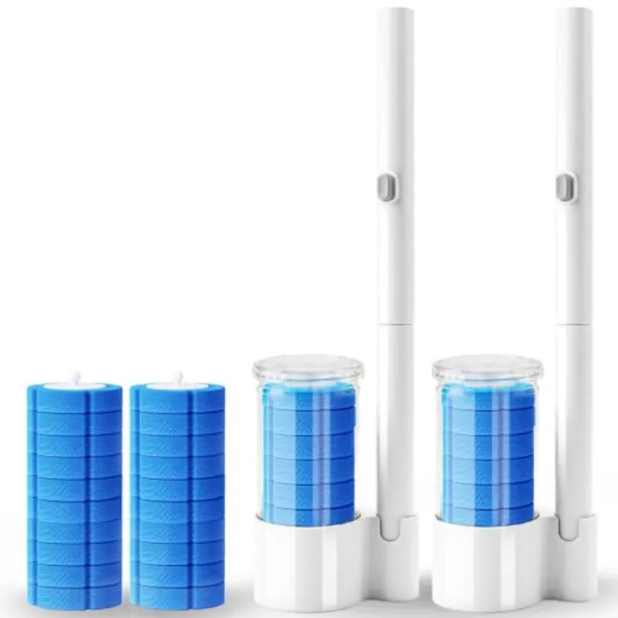 

Disposable Toilet Brush 2 Pack- Toilet Bowl Cleaner, Toilet Bowl Brush, Each Toilet Wand with 10PCS Brush Refills for Bathroom