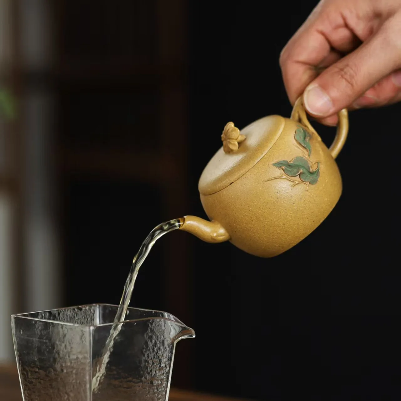 High Quality Real Yixing Jasaho Zisha Clay Teapot Purple Yellow Descending Slope Mud Household Set
