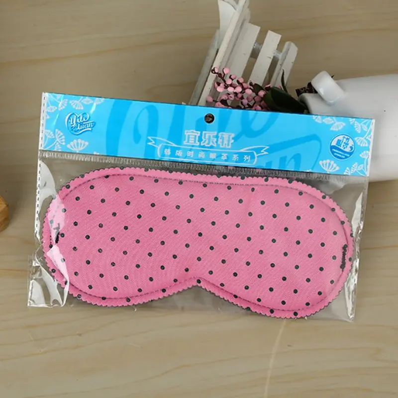 

Dot Print Sleeping Eye Mask Portable Soft Travel Sleep Rest Aid Eye Mask Cover Eye Patch Sleeping Mask Case Random