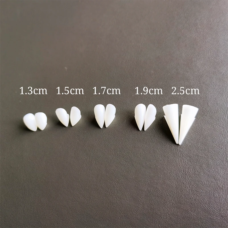 1 Pair Halloween Vampire Teeth Fangs Dentures Prop Party Costume DIY Cosplay Props Decor False Teeth Resin Fangs With Solid Glue