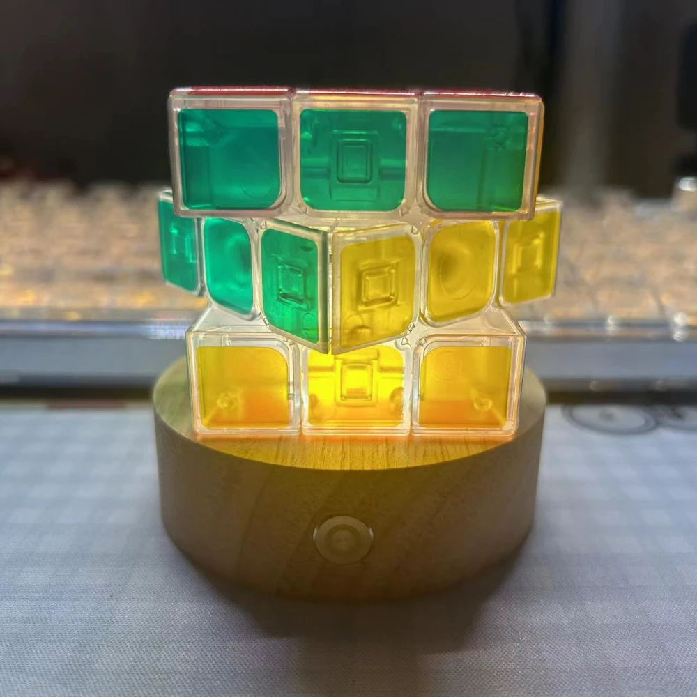 Super LED Light 3x3 Cube Sticker Pocket trasparente Speed 3x3x3 Magic Cube Collection professione Cube Education Toys