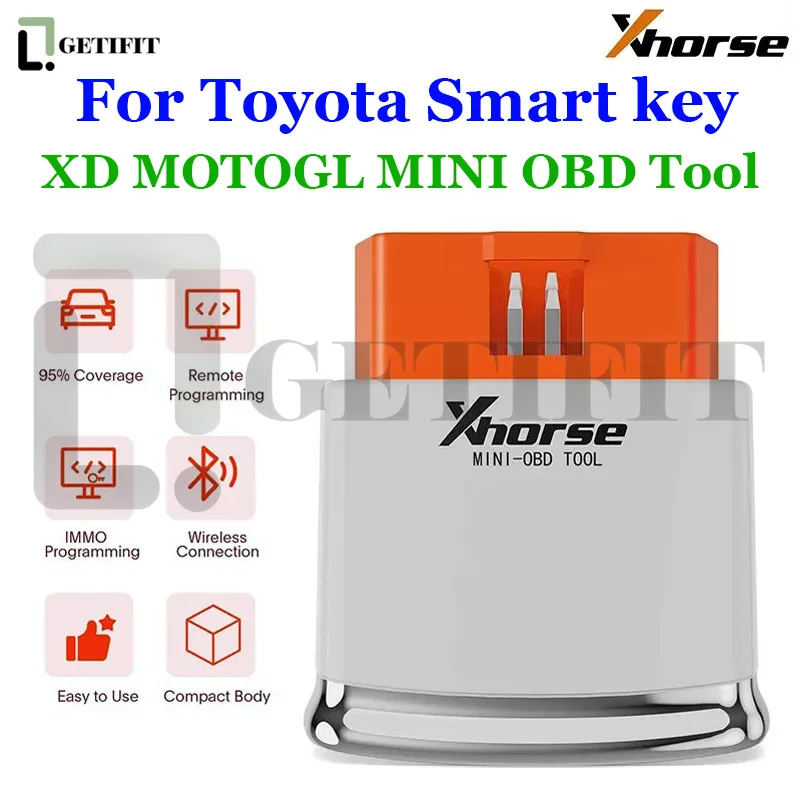 Xhorse VVDI XDMOT0GL MINI OBD Tool Smart Key Support Add Key and All Key Lost FT-OBD Adapter Remote Programmingfor Toyota