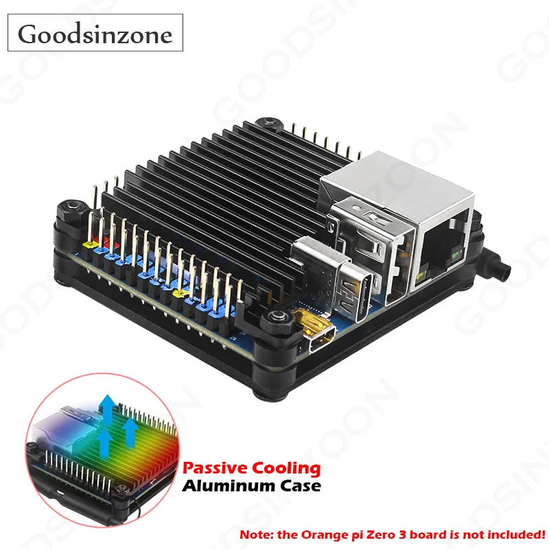 Caja de refrigeración pasiva de aluminio para Orange pi Zero 3, cubierta de caja de disipador de calor de aleación de aluminio, carcasa protectora de Metal para Orange pi Zero 3