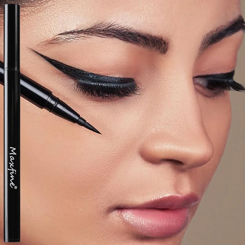 Waterdichte Zwarte Vloeibare Eyeliner Potlood Onderste Wimpers Liggen Zijderups Langdurige Ultradunne Eyeliner Pen Ogen Make-Up Cosmetica