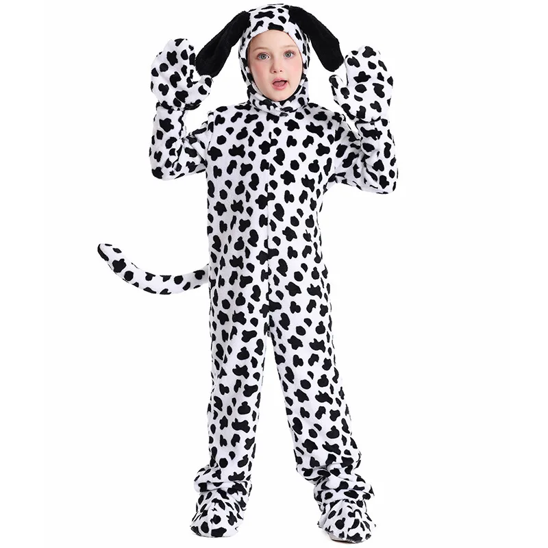 

2026 New Children's Spot Dog Onesie Animal Performance Costume Halloween Masquerade Performance Clothing Summer