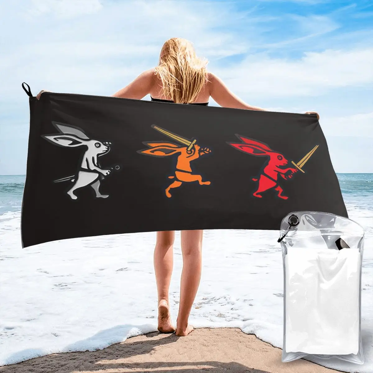 

Rabbit Trio Kingdom Come Deliverance Ii Beach Towel Soft Microfiber Quick Dry Absorbent Quick Towels For Mountain Climbing