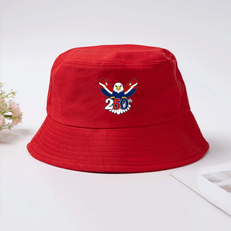 Eagle Bird Print Bucket Hat Cotton Summer Fisherman Cap Two Fifty Graphic Sun Hat Outdoor Beach Cap for Men Women Breathable