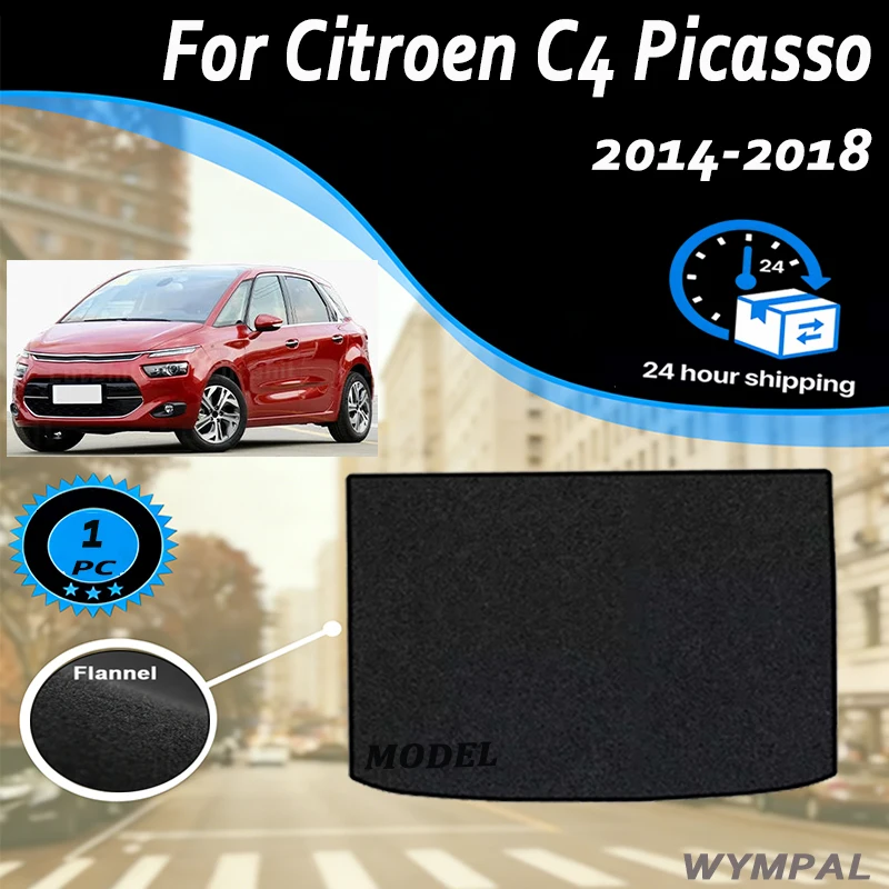

Велюровые коврики для заднего сиденья Citroen C4 Picasso 2014-2018, вкладыши для пола и багажника, автомобильные аксессуары, черные, Cargo2