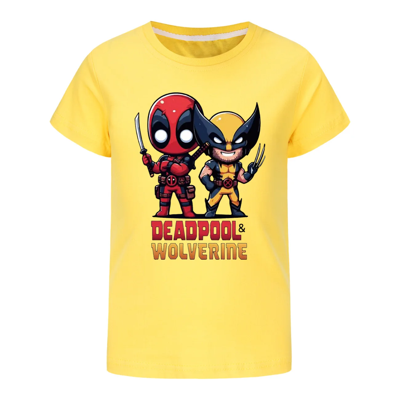 Nieuwe 2024 Mode Deadpool Meisjes Tops T-Shirts Zomer Cartoon Print Kinderen Korte Mouw T-Shirts Katoen Kinderen Kleding 3648