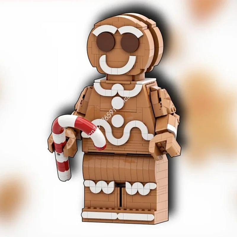 

Набор для сборки минифигурки Пряничного человечка (835 деталей) MOC, увеличенная модель, конструктор, подарок на День рождения/Рождество