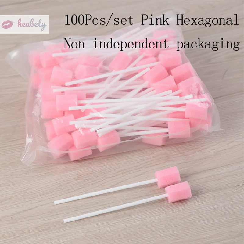 

100pcs Disposable Cleaning Cleaner Swab Oral Care Sponge Swab Tooth Cleaning Mouth Swabs With Stick Sponge Head