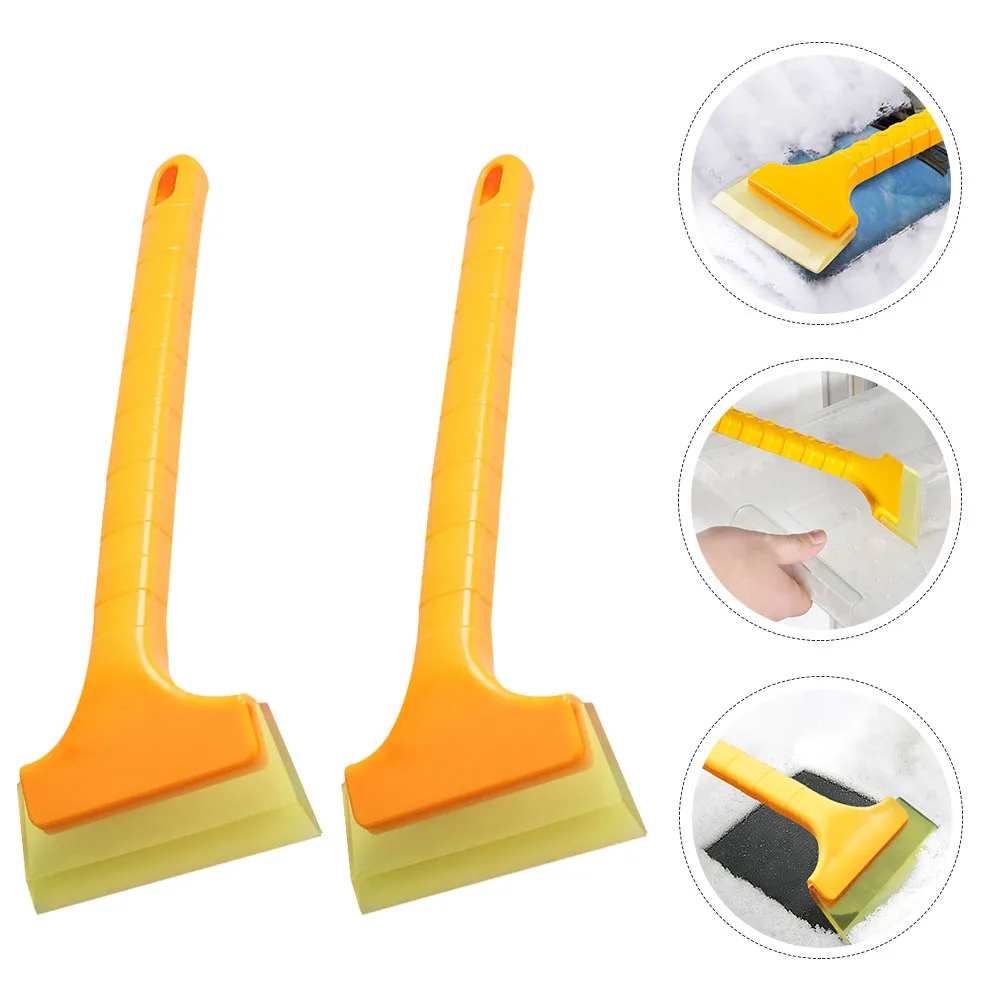 

5pcs Shovel Tool High Strength Plastic Yellow Handle Stainless Steel Fixing Beef Tendon Plate Household Glass Labor Saving