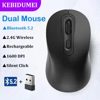 Bluetooth 5.2 Mouse 2.4G Wireless Mouse Rechargeable Dual Mode Gaming Mouse Silent Mouse 1600 DPI Mice For PC Laptop MacBook Pro