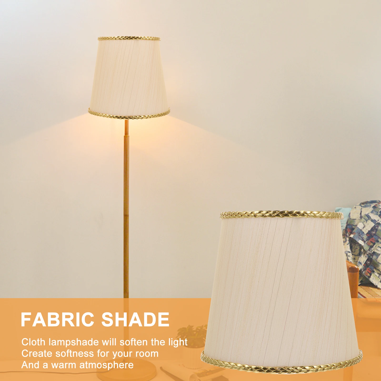 

1pc Premium Cloth Lampshade Dustproof For Ceiling Table Lamps Home Bedroom Decorative Warm Lighting Household Lamp Cover