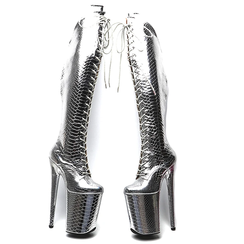 Leecabe   23CM/9inches  Snake  Upper  Fashion trend  platform High Heel stripper heel Pole Dance boot