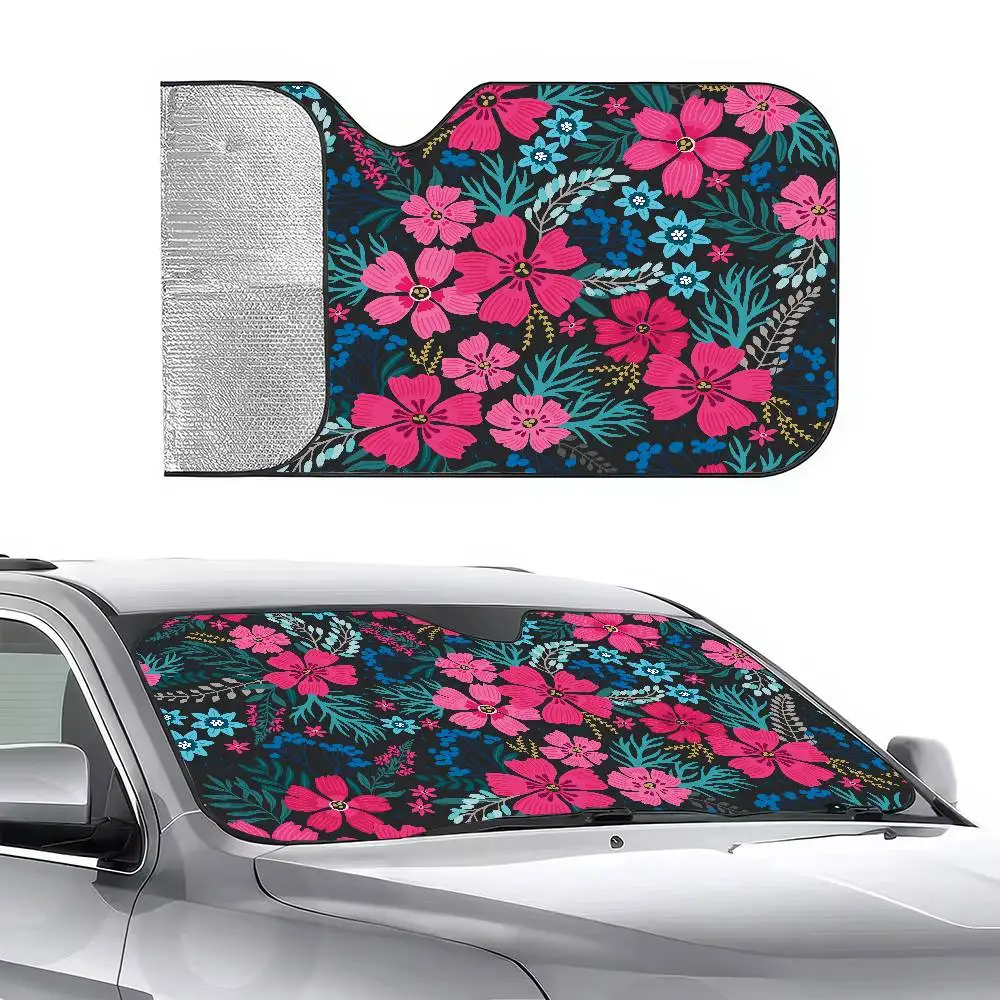 Vintage Botanical Floral Watercolor Car Windshield Sunshade - Custom Aluminum Foil, Sunscreen Curtain, Windshield/Window Cover